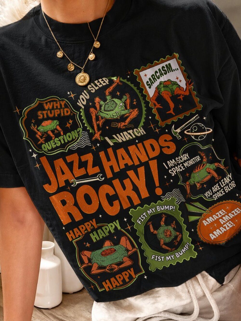 Jazz Hands Rocky Shirt, Amaze Sci-Fi Bookish Graphic Tee